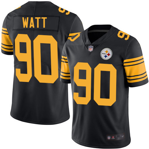Youth Pittsburgh Steelers Football 90 Limited Black T J Watt Rush Vapor Untouchable Nike NFL Jersey